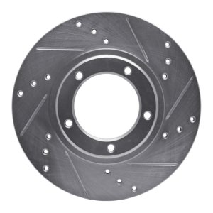 Toyota Tacoma Brake Rotor (1) - Front Right - R1 Concepts - Drilled & Slotted - Silver - `95-`04